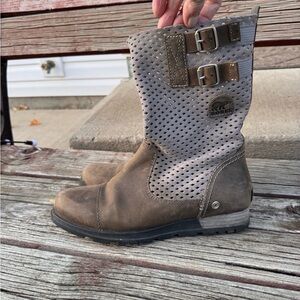 Sorel Women's Perforated Brown and Gray Boots